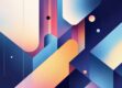 A modern minimalist image featuring abstract geometric shapes and gradients.