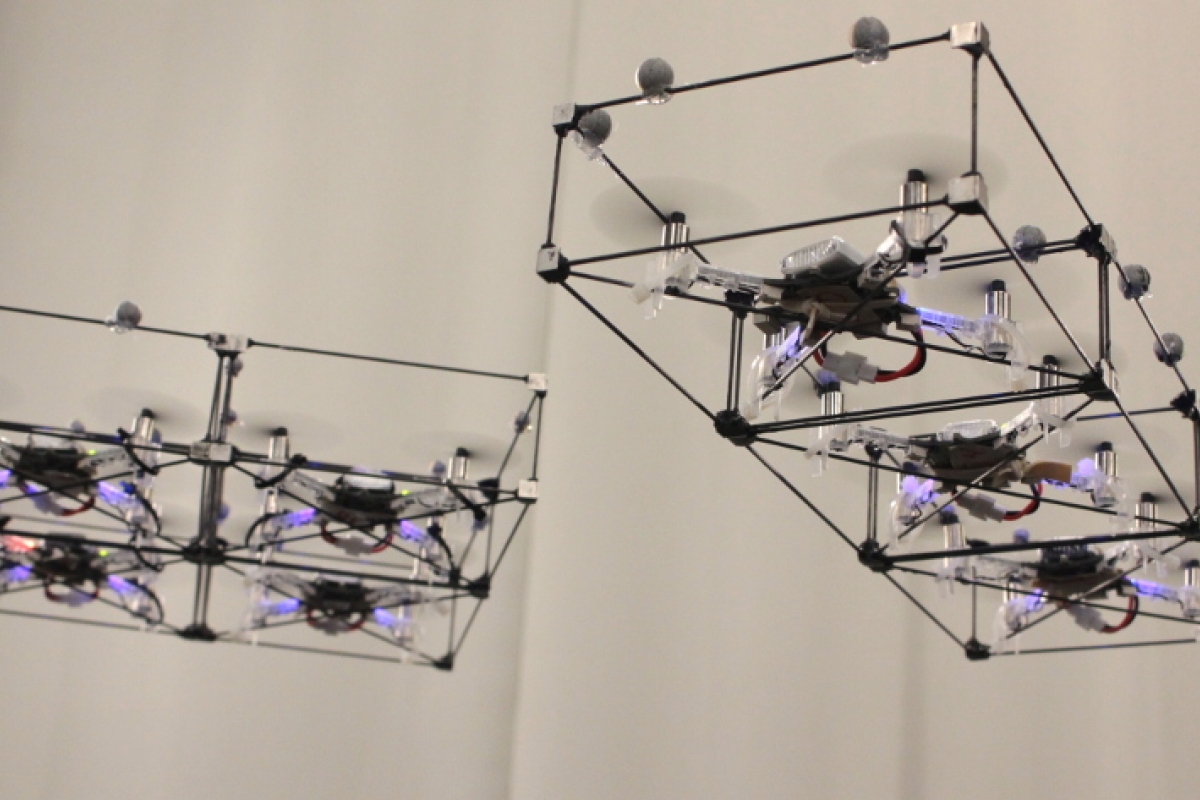 Formation of multi-agent drones in a robotics framework.