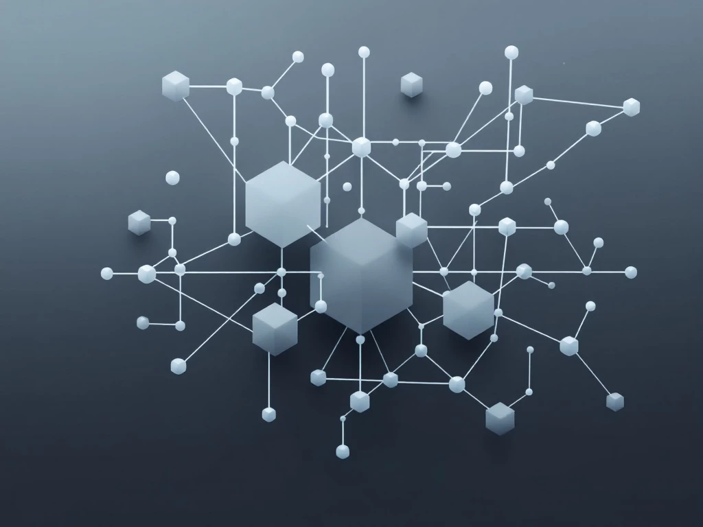A clean, minimalist image depicting a network of interconnected geometric shapes in muted tones representing multi-agent systems.