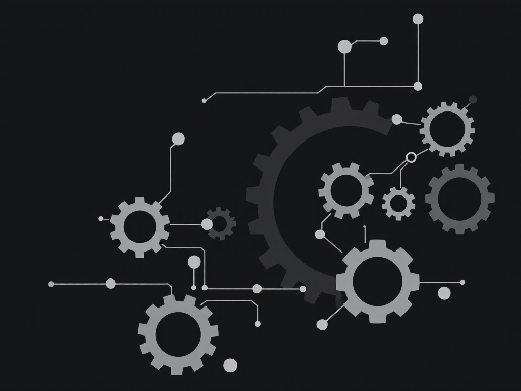 A network of interconnected gears symbolizing collaboration in multi-agent systems
