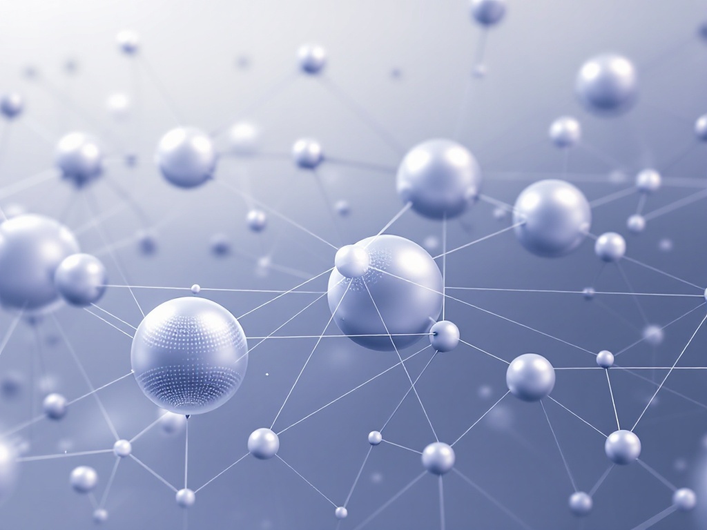 Minimalist illustration of interconnected geometric shapes representing AI communication.