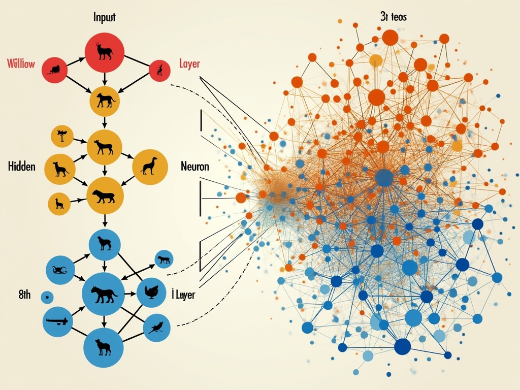 Diagram illustrating relationship between a neural network and a knowledge graph.