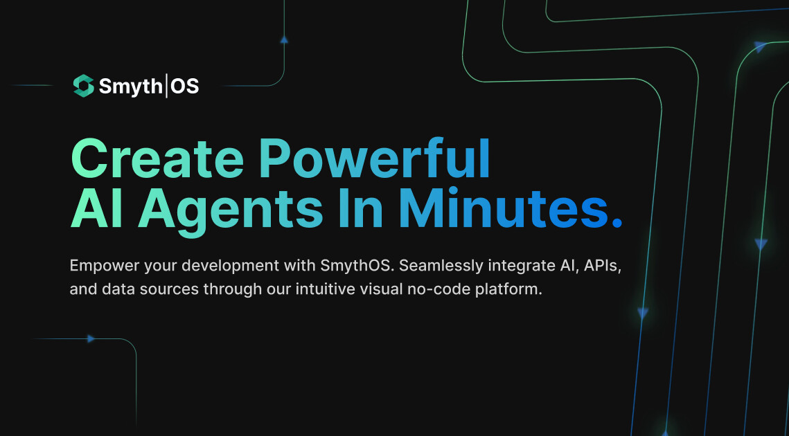 SmythOS platform showcasing AI agent creation