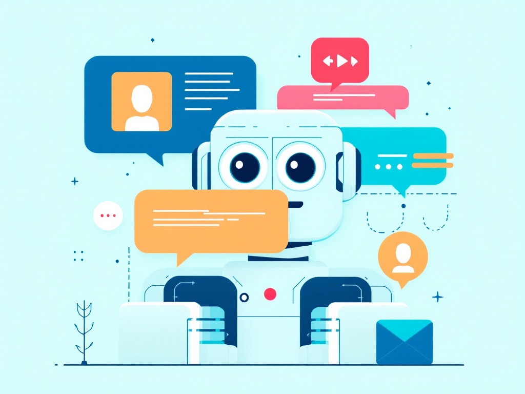 A minimalist digital illustration depicting a stylized conversational interface, highlighting the challenges of chatbot development.