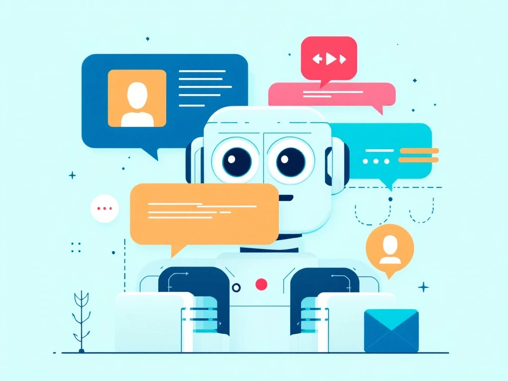 A minimalist digital illustration depicting a stylized conversational interface, highlighting the challenges of chatbot development.