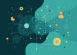 A minimalist illustration representing symbolic AI and ontologies with geometric shapes and abstract patterns.