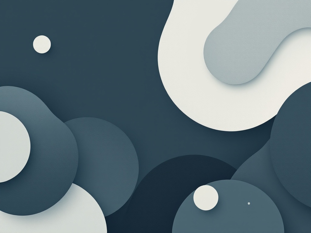 A clean, modern design featuring abstract geometric shapes in muted tones.
