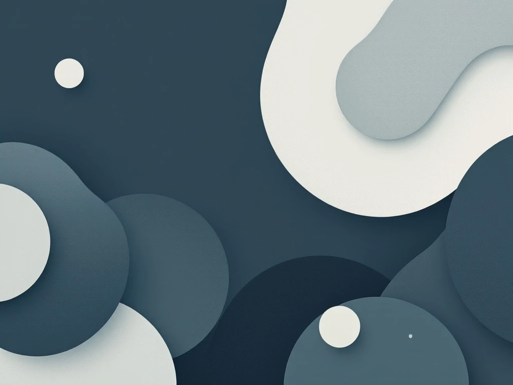 A clean, modern design featuring abstract geometric shapes in muted tones.