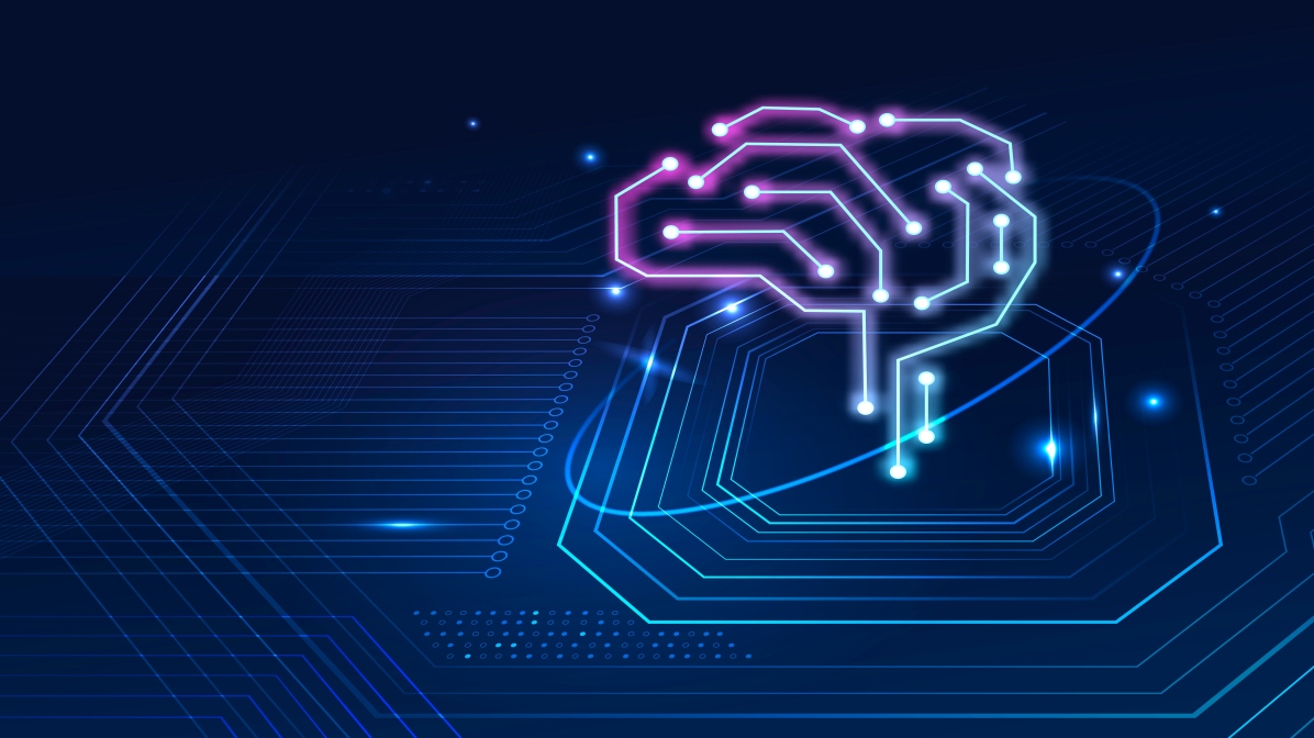 A brain made of circuits and nodes representing AI integration.