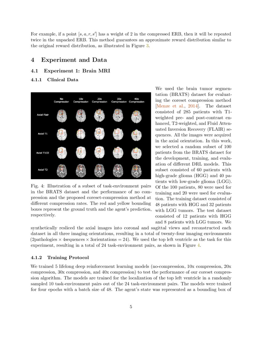 Brain MRI experiment with deep reinforcement learning