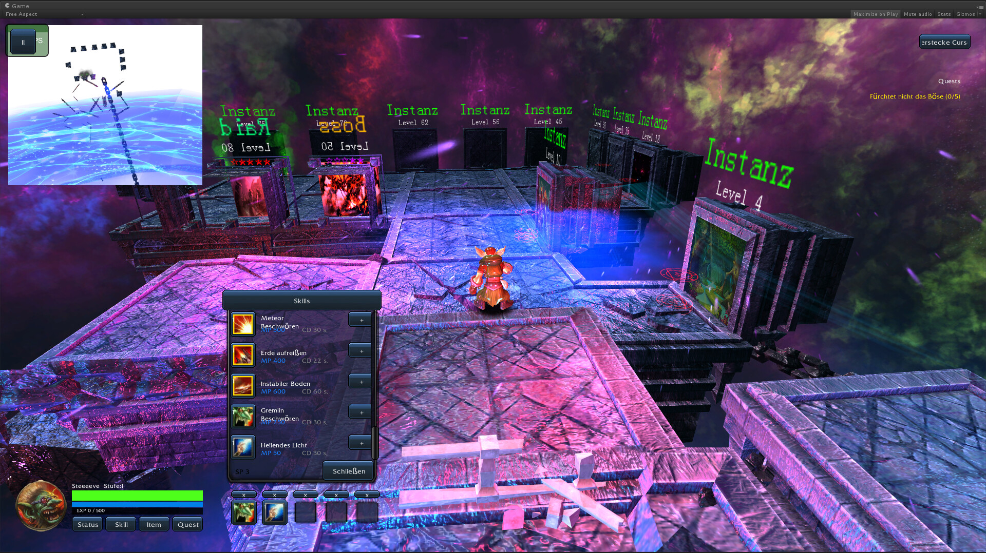 Colorful virtual environment with gameplay elements and levels.