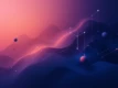 A futuristic image with abstract geometric shapes and a gradient background, representing technological advancements in AI voice cloning.