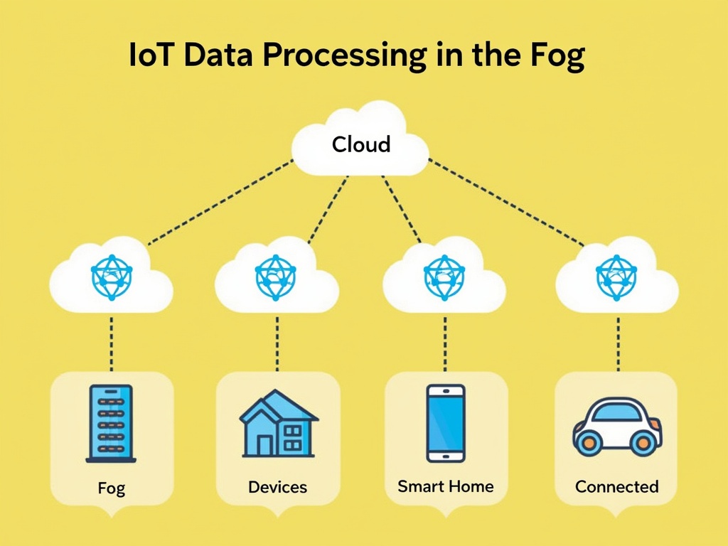 Diagram illustrating IoT data processing with cloud and devices.