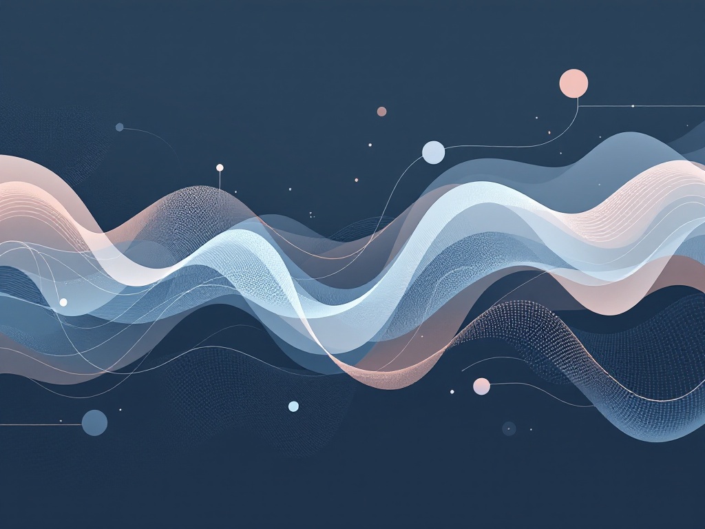A modern graphic representation of a conversational AI interface.