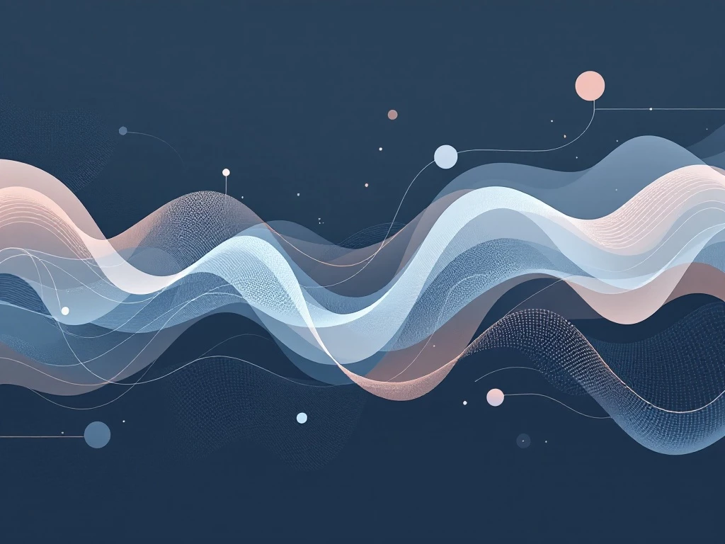 A modern graphic representation of a conversational AI interface.