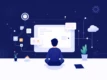 A minimalist illustration representing 'Prompt Programming' with abstract shapes and gradients.