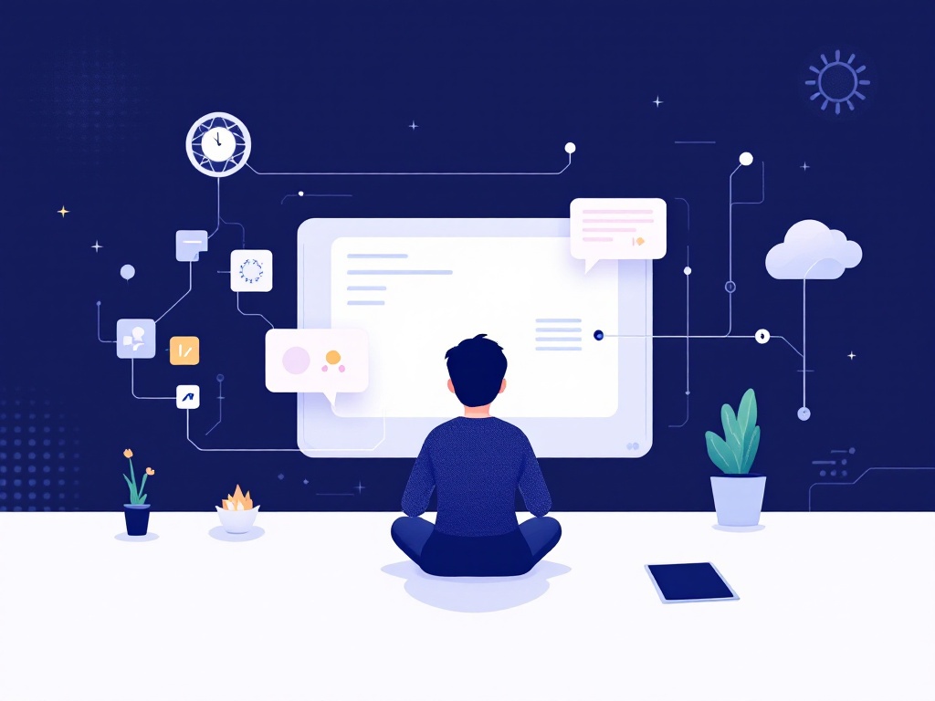 A minimalist illustration representing 'Prompt Programming' with abstract shapes and gradients.