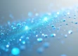 A photorealistic close-up of a sleek, translucent digital interface with blue light patterns and interconnected nodes.