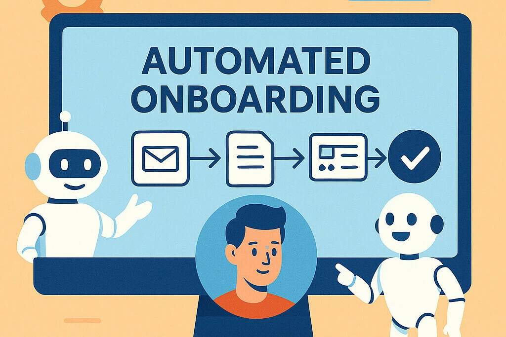 Robots automating onboarding process for a new employee