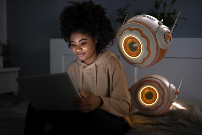a girl using a laptop