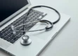 a stethoscope on a laptop