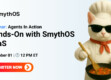 White cat chef wearing sunglasses and chef hat stirring pot, SmythOS SaaS webinar registration banner October 1